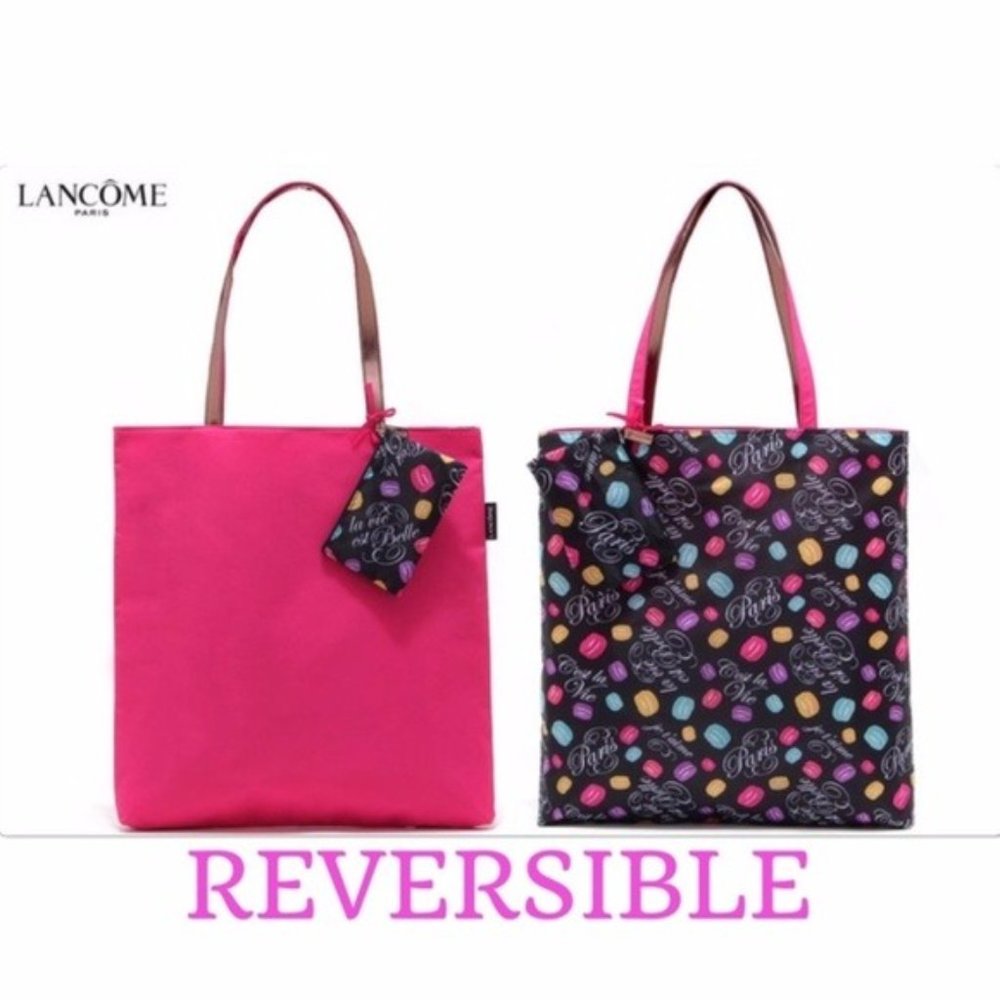 New Lancôme Paris Pink Reversible Tote w/Pouch